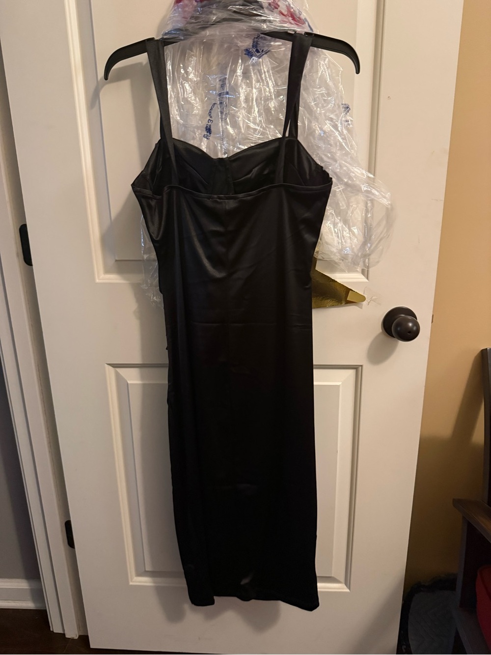Classic Black Slip Dress with Slim Straps